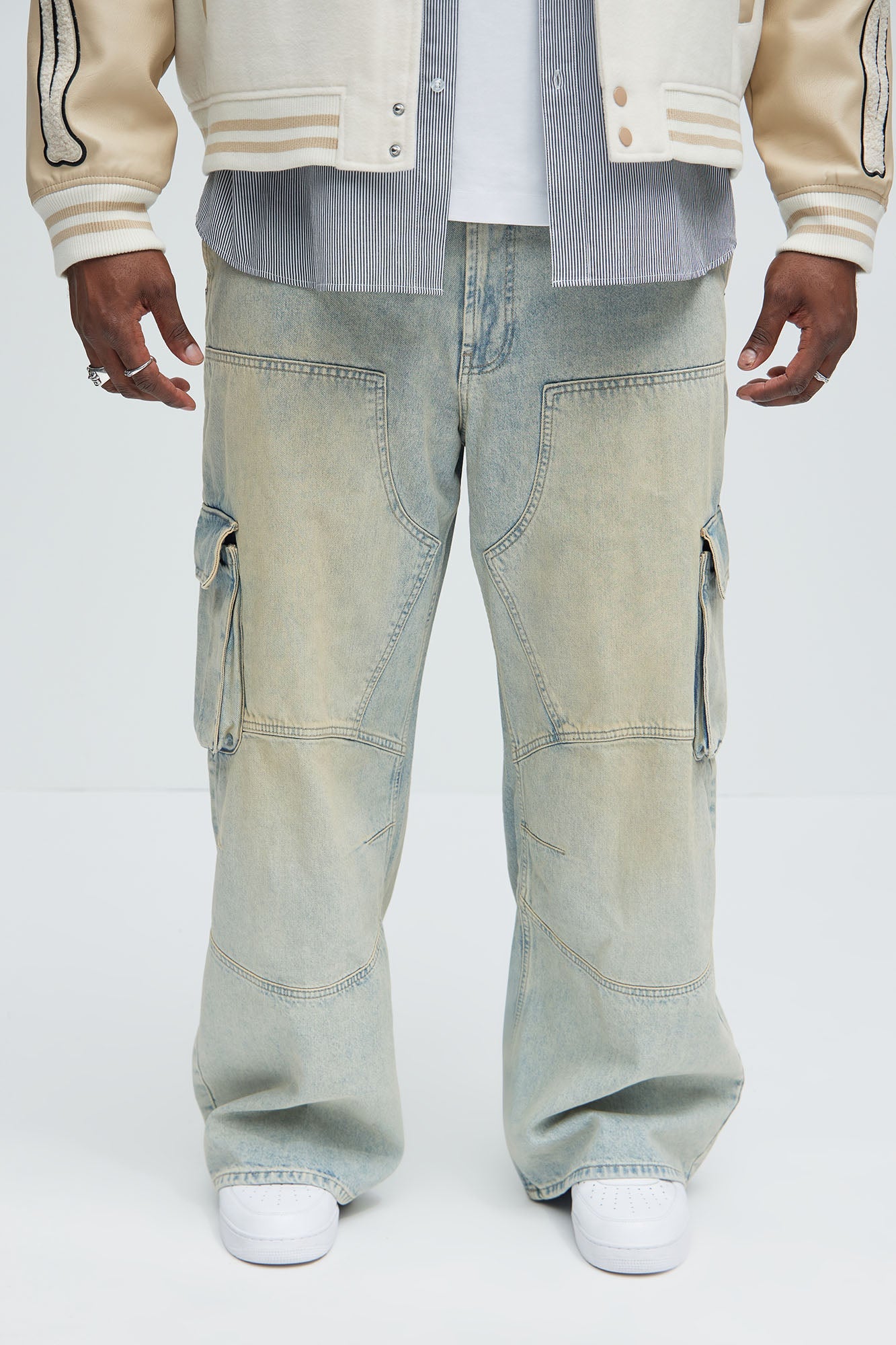 Micah Baggy Moto Jeans - Light Blue Wash