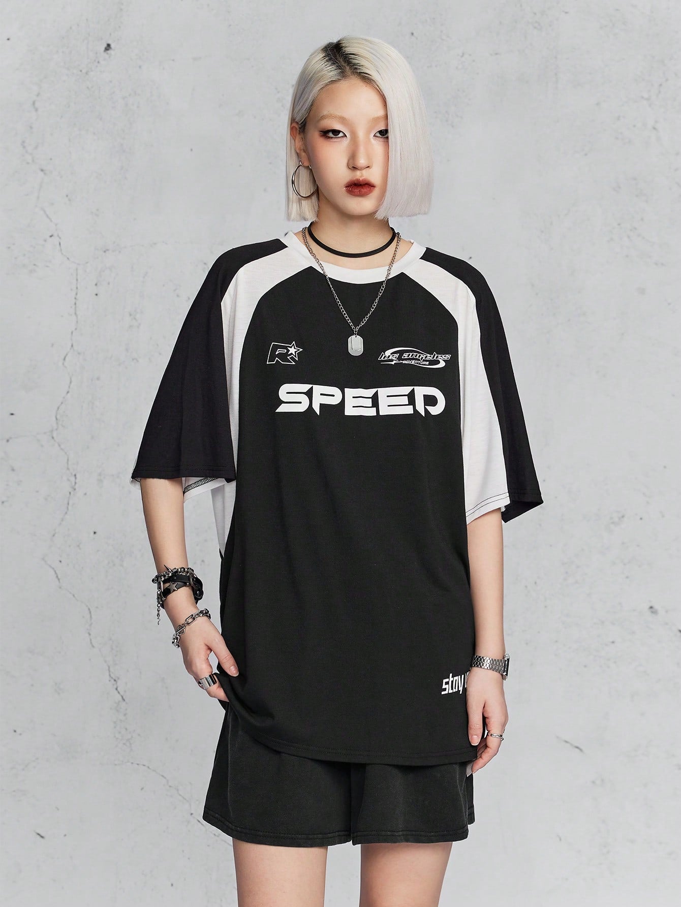 Women's Speed Letter Printed Racing T-Shirt