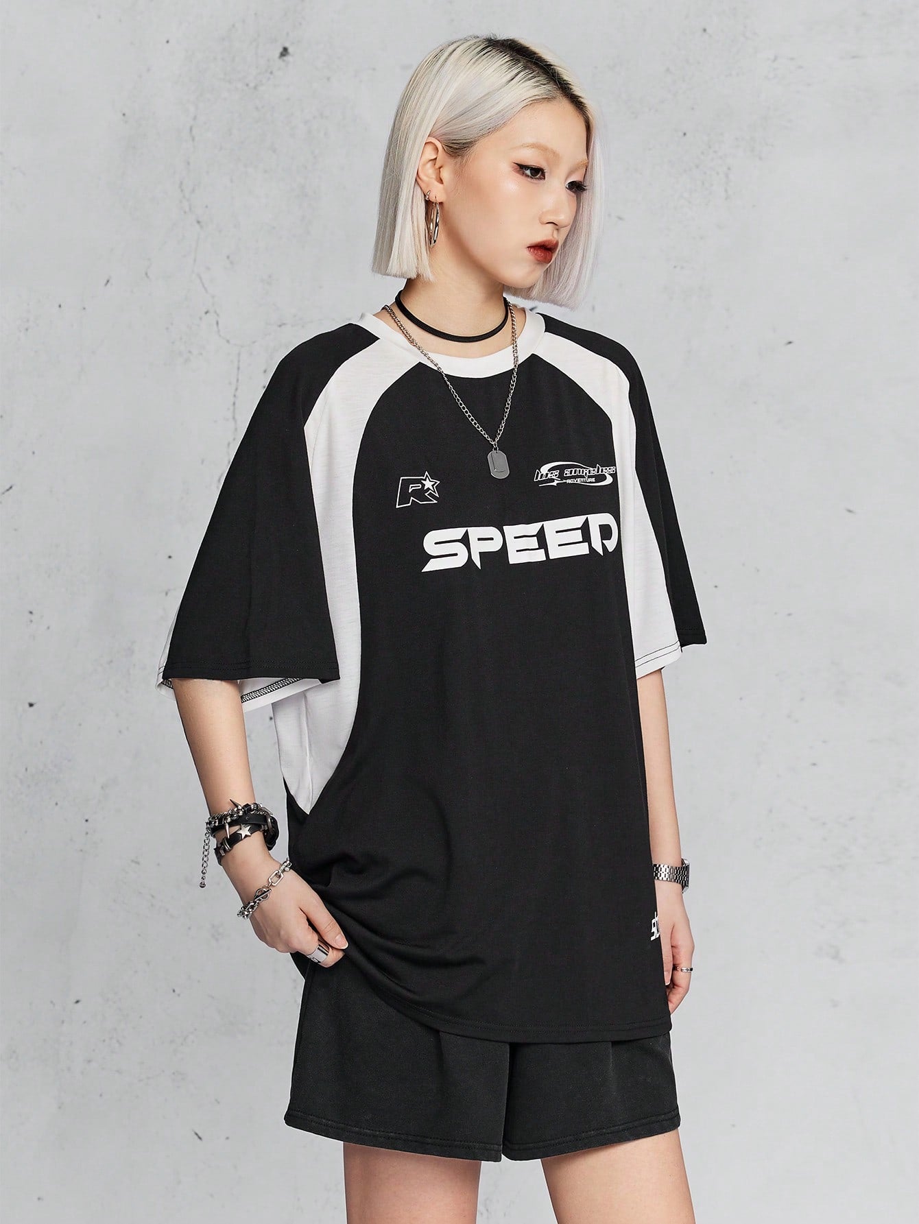 Women's Speed Letter Printed Racing T-Shirt