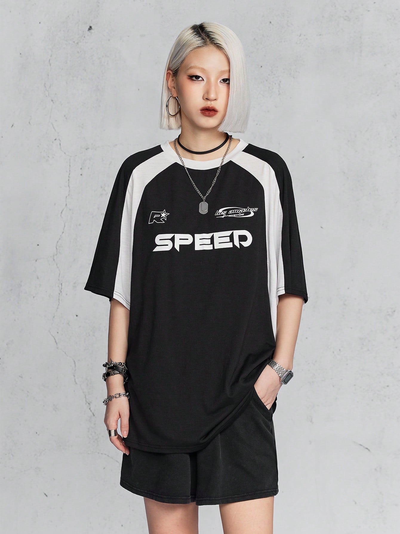 Women's Speed Letter Printed Racing T-Shirt