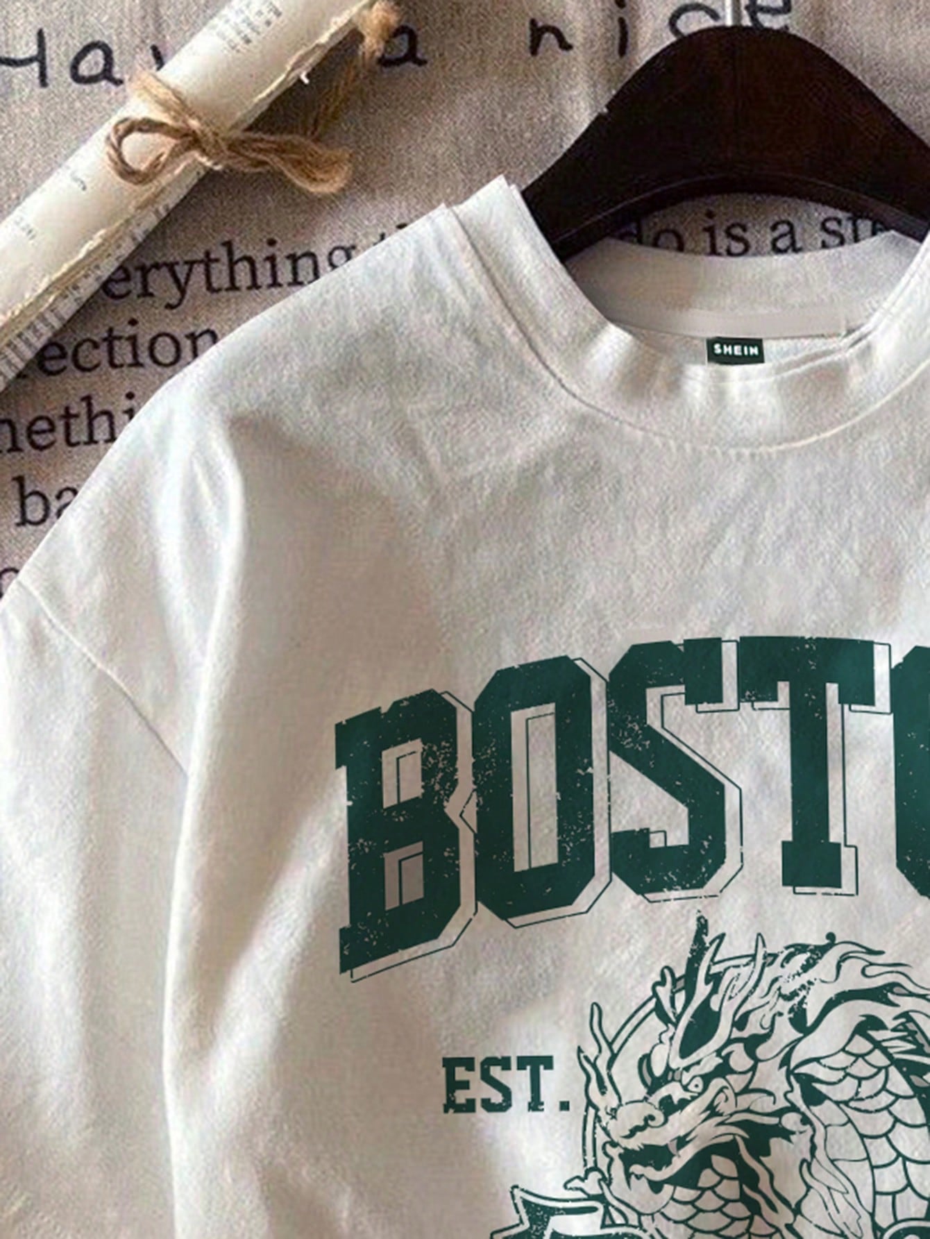 Women Casual Boston College Style English Letter Print Short Sleeve