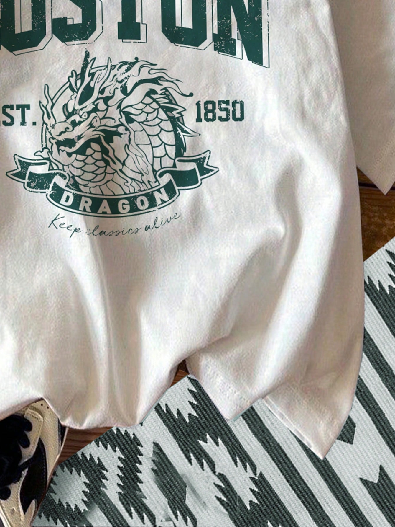 Women Casual Boston College Style English Letter Print Short Sleeve