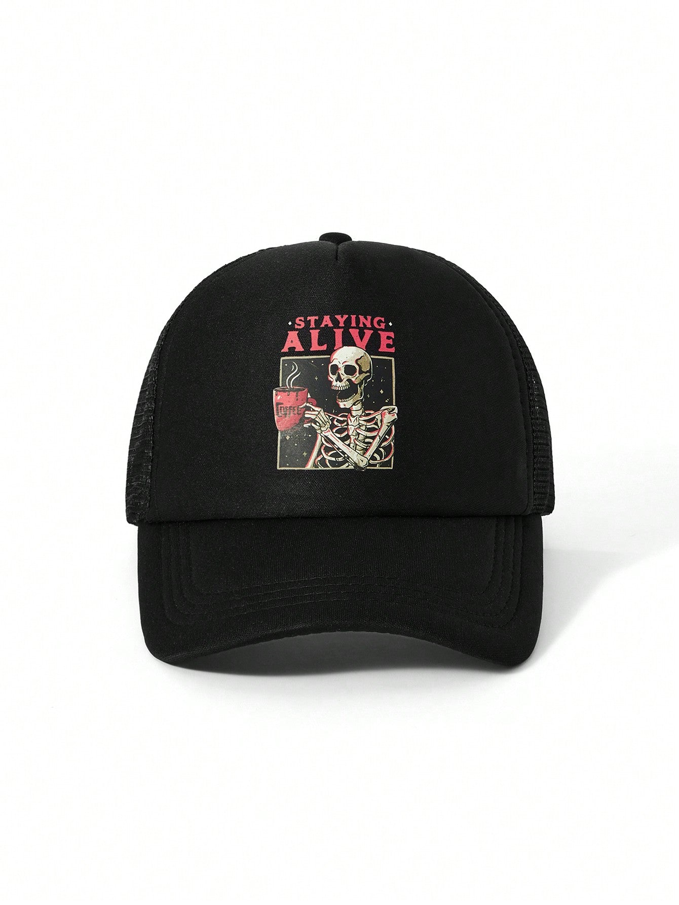 Eduely Artist Skull Print Men's Mesh Cap