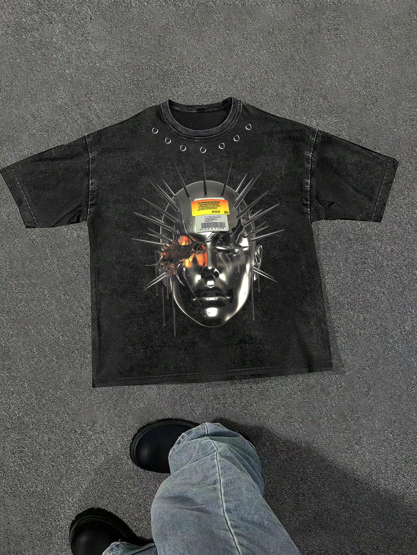 Men's 3D Figure Printed Crew Neck T-Shirt