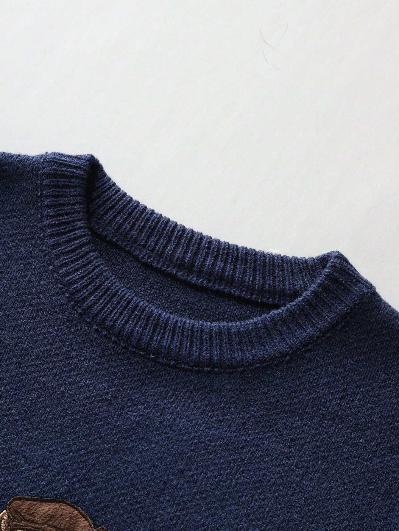 Men's Crew Neck Long Sleeve Royalblue Bear Graphic Casual Pullover Sweater