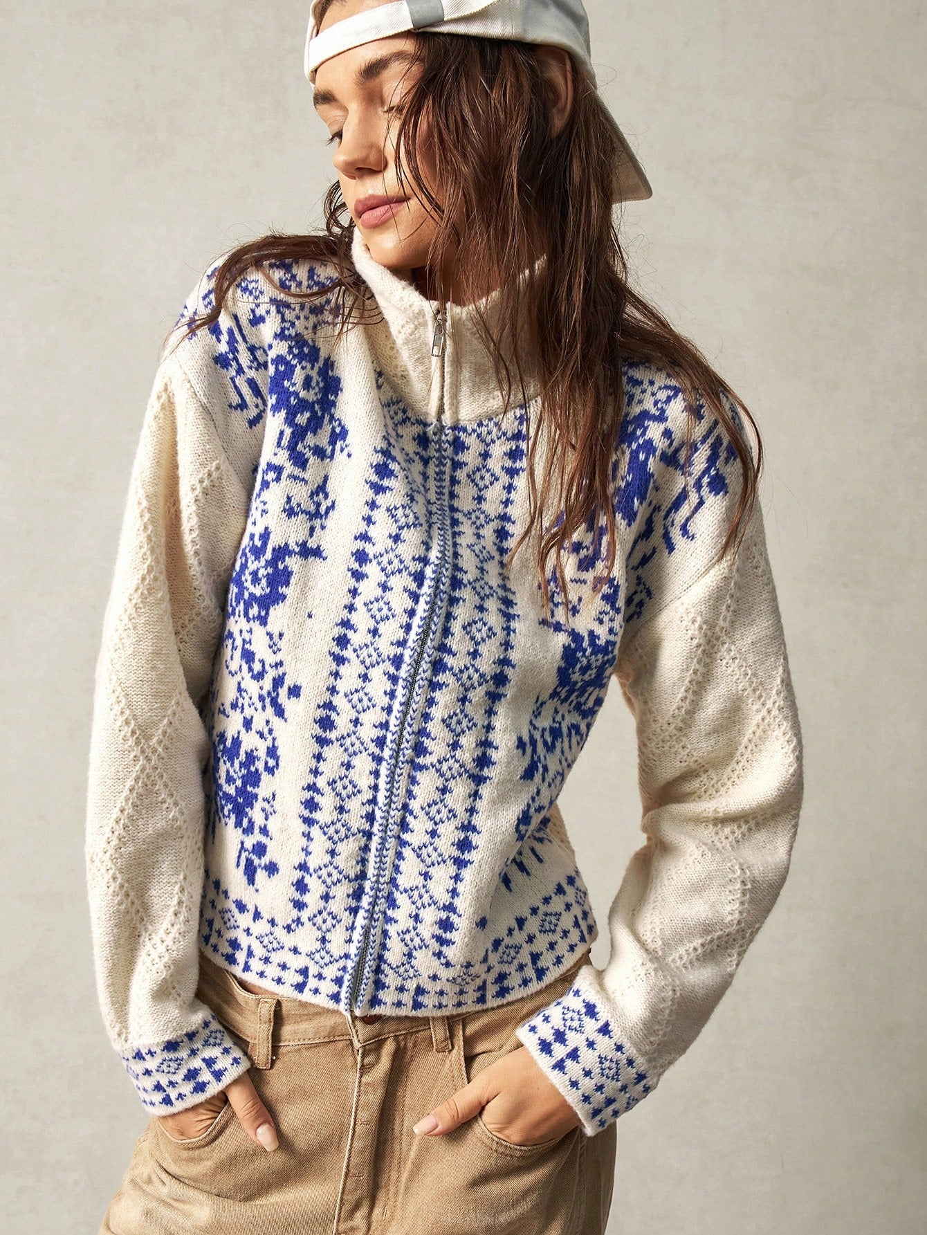 Lust Ladies Vacation Cardigan Turtleneck Sweater