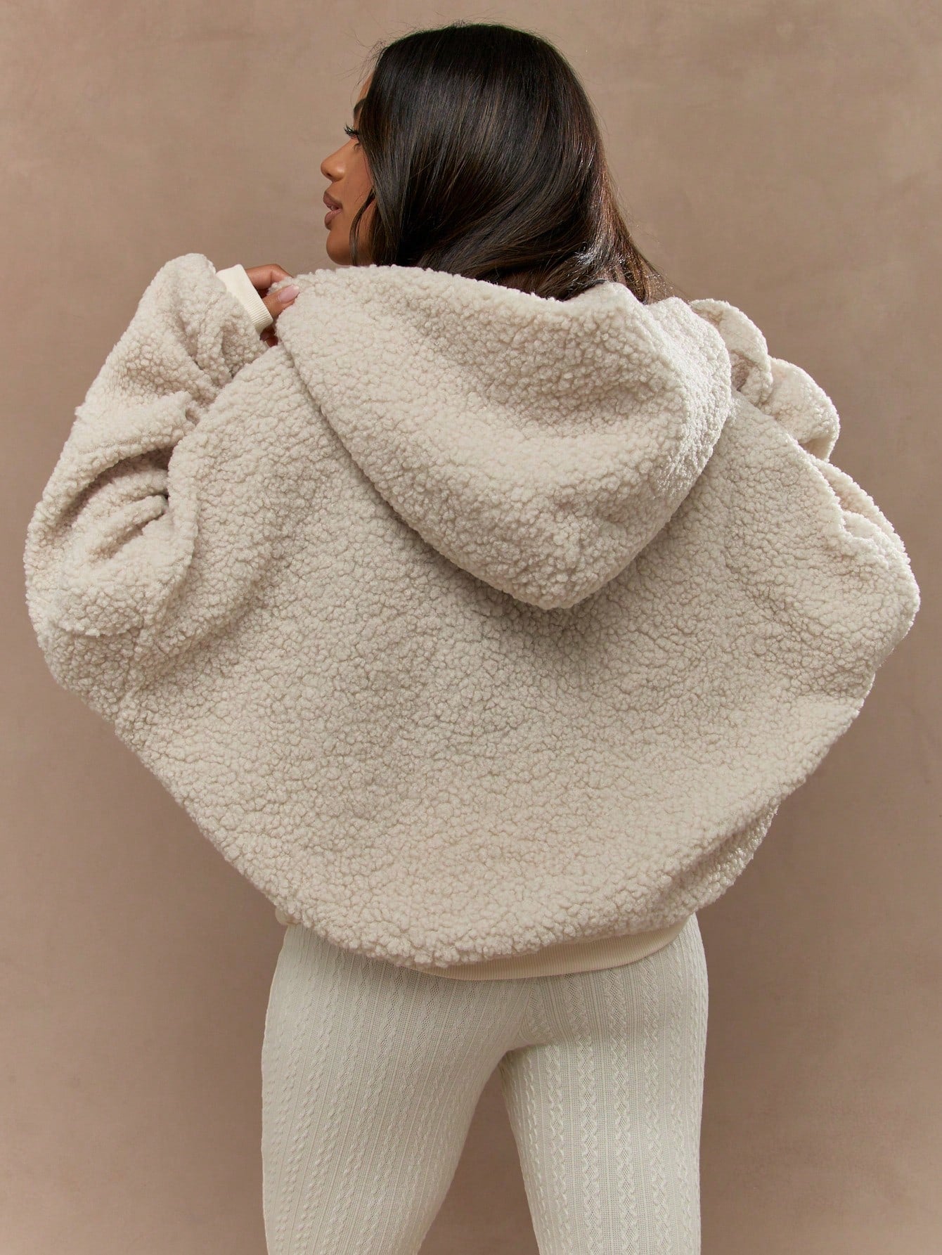 Lust Fall/Winter Warm Color Block "22" Number Fleece Oversized Hoodie For Cold Weather