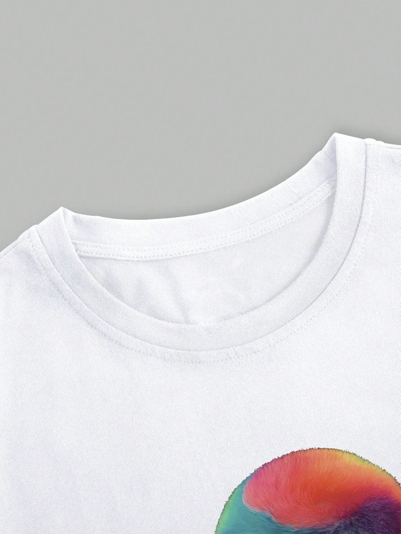 Men's Colorful Skull Print Casual Round Neck Short Sleeve
